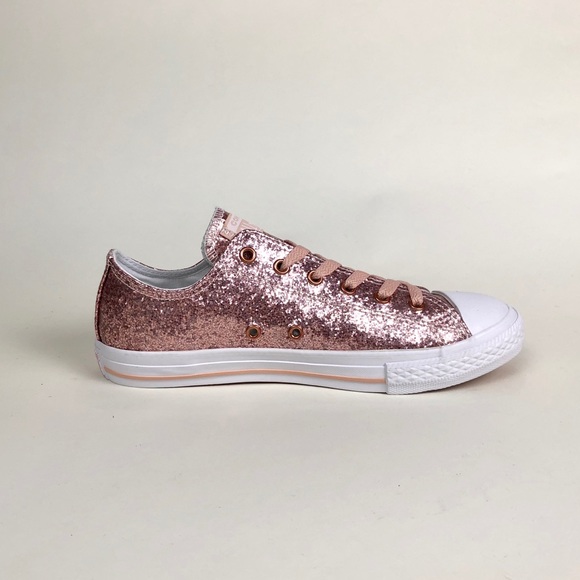 Converse Ctas Ox Blush Pink Sparkle Low Top - Picture 5 of 7